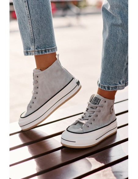 Warm Women's Platform Sneakers Eco Leather Big Star OO274069 Blue