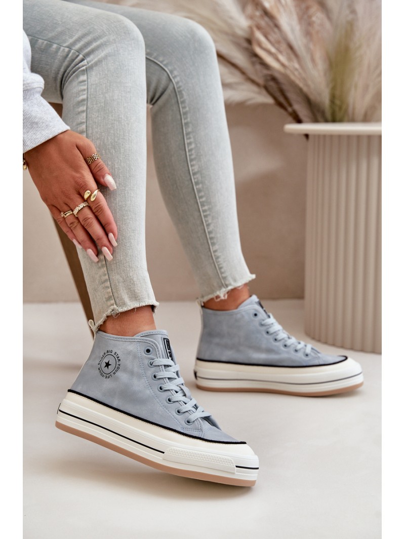 Warm Women's Platform Sneakers Eco Leather Big Star OO274069 Blue