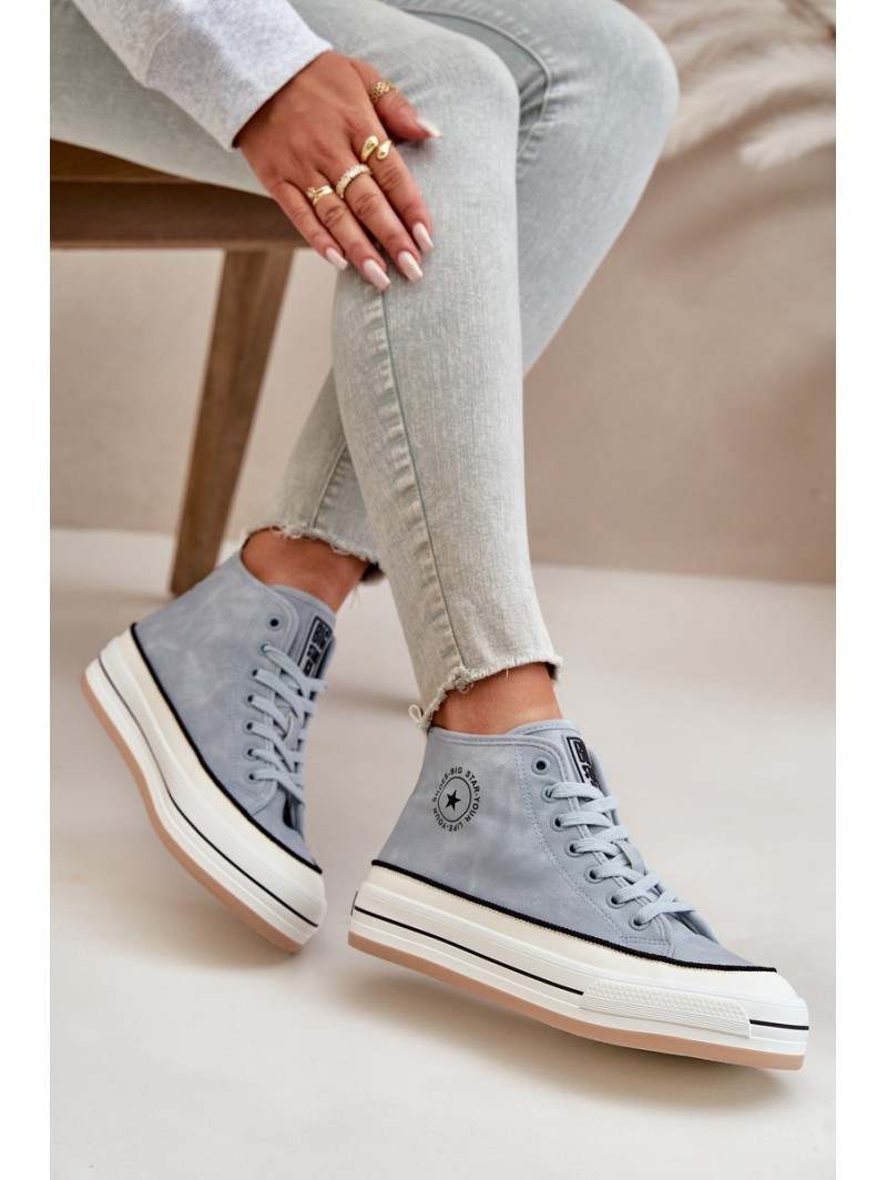 Warm Women's Platform Sneakers Eco Leather Big Star OO274069 Blue