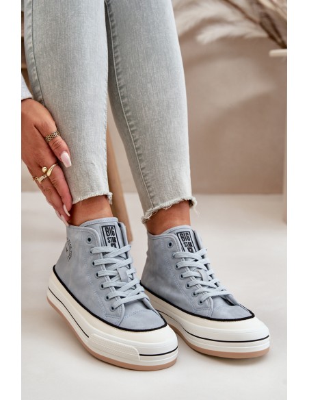 Warm Women's Platform Sneakers Eco Leather Big Star OO274069 Blue