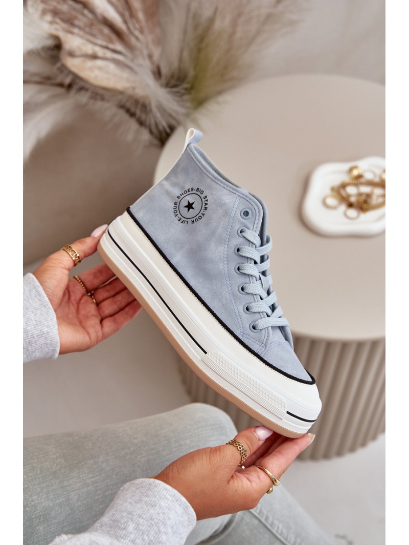 Warm Women's Platform Sneakers Eco Leather Big Star OO274069 Blue