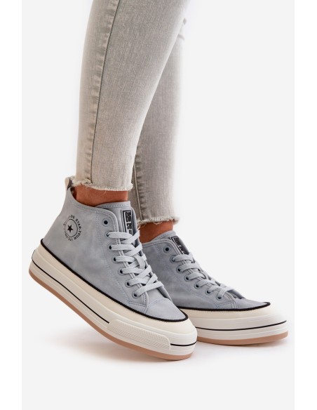 Warm Women's Platform Sneakers Eco Leather Big Star OO274069 Blue