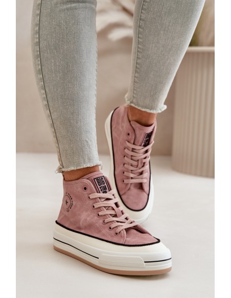 Warm Women's Platform Sneakers Eco Leather Big Star OO274068 Pink