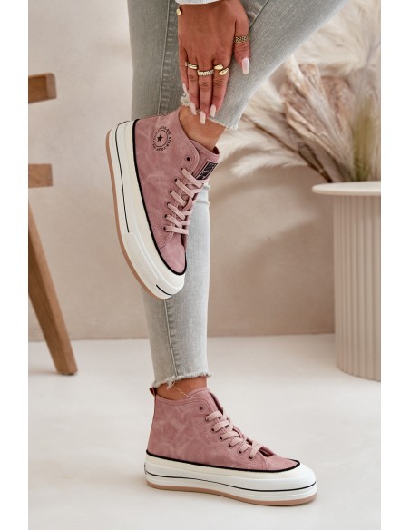 Warm Women's Platform Sneakers Eco Leather Big Star OO274068 Pink