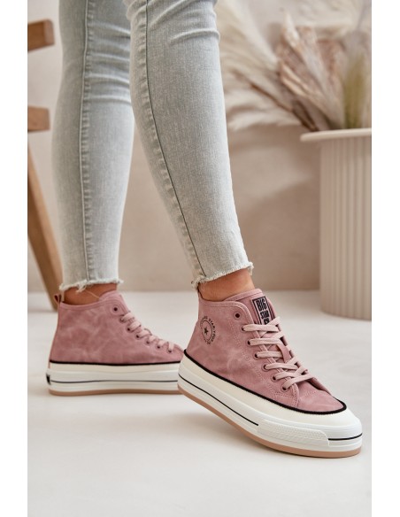 Warm Women's Platform Sneakers Eco Leather Big Star OO274068 Pink