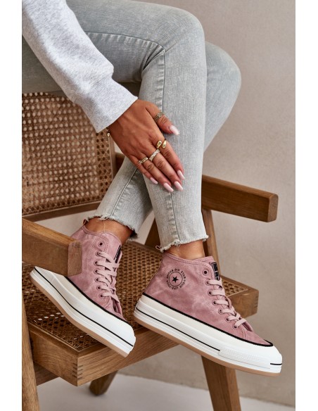 Warm Women's Platform Sneakers Eco Leather Big Star OO274068 Pink
