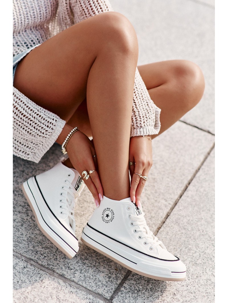 Warm Women's Sneakers On Platform Eco Leather Big Star OO274061 White