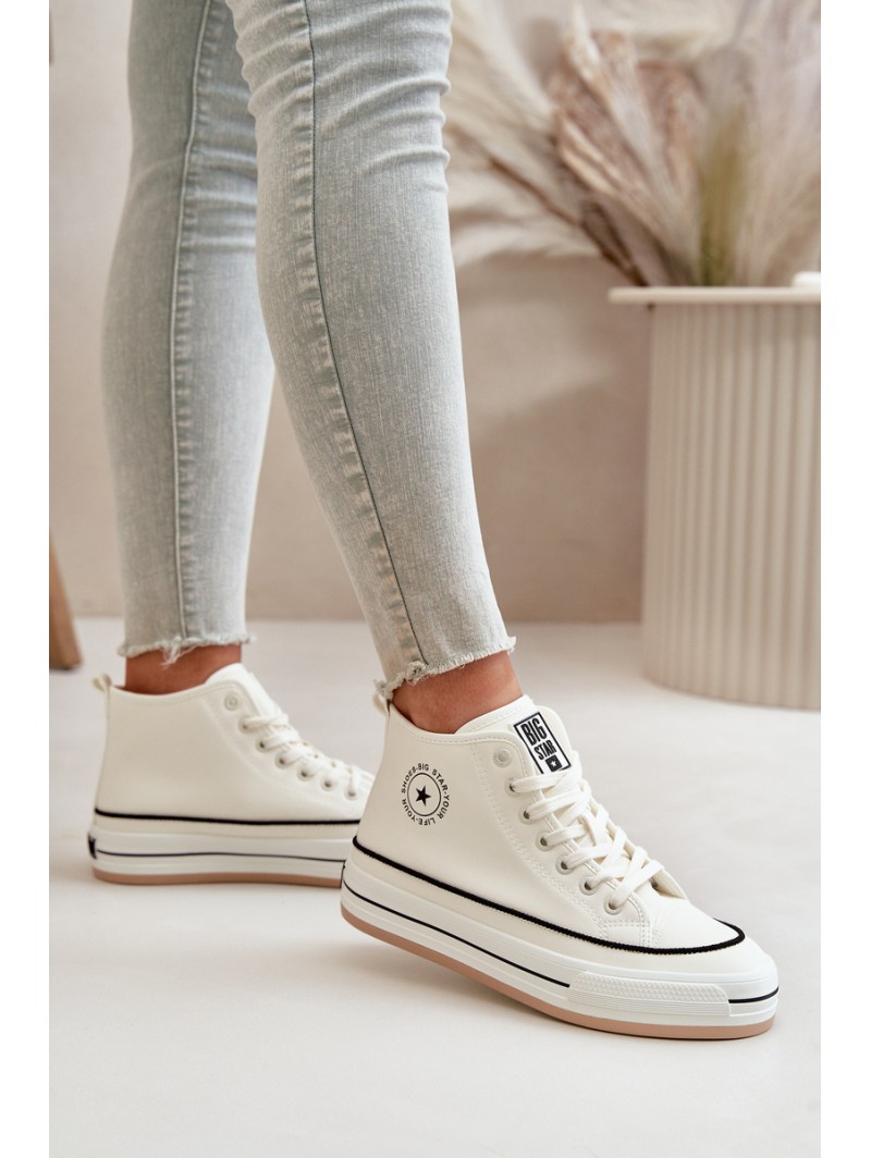 Warm Women's Sneakers On Platform Eco Leather Big Star OO274061 White