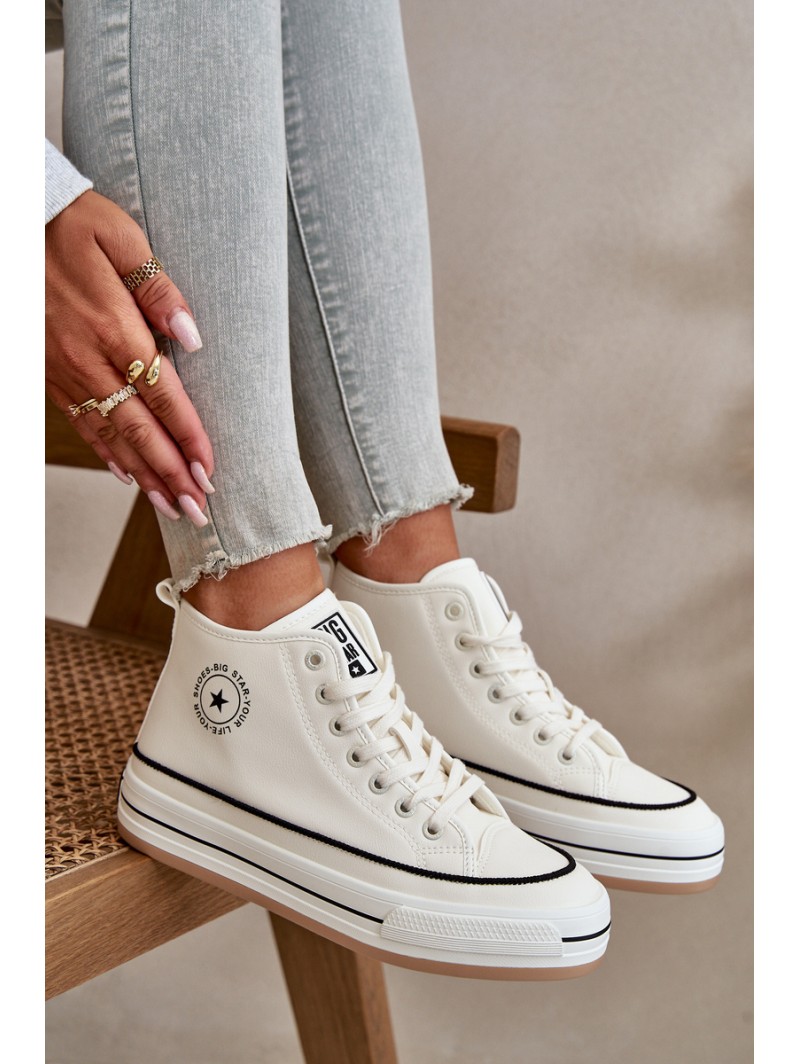 Warm Women's Sneakers On Platform Eco Leather Big Star OO274061 White
