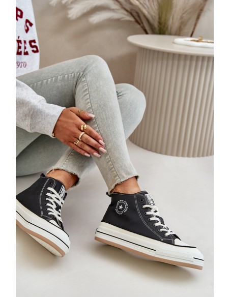 Insulated Women's Sneakers On Platform Eco Leather Big Star OO274062 Black