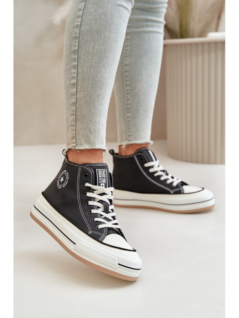 Insulated Women's Sneakers On Platform Eco Leather Big Star OO274062 Black