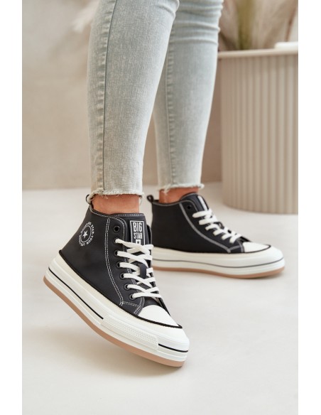Insulated Women's Sneakers On Platform Eco Leather Big Star OO274062 Black