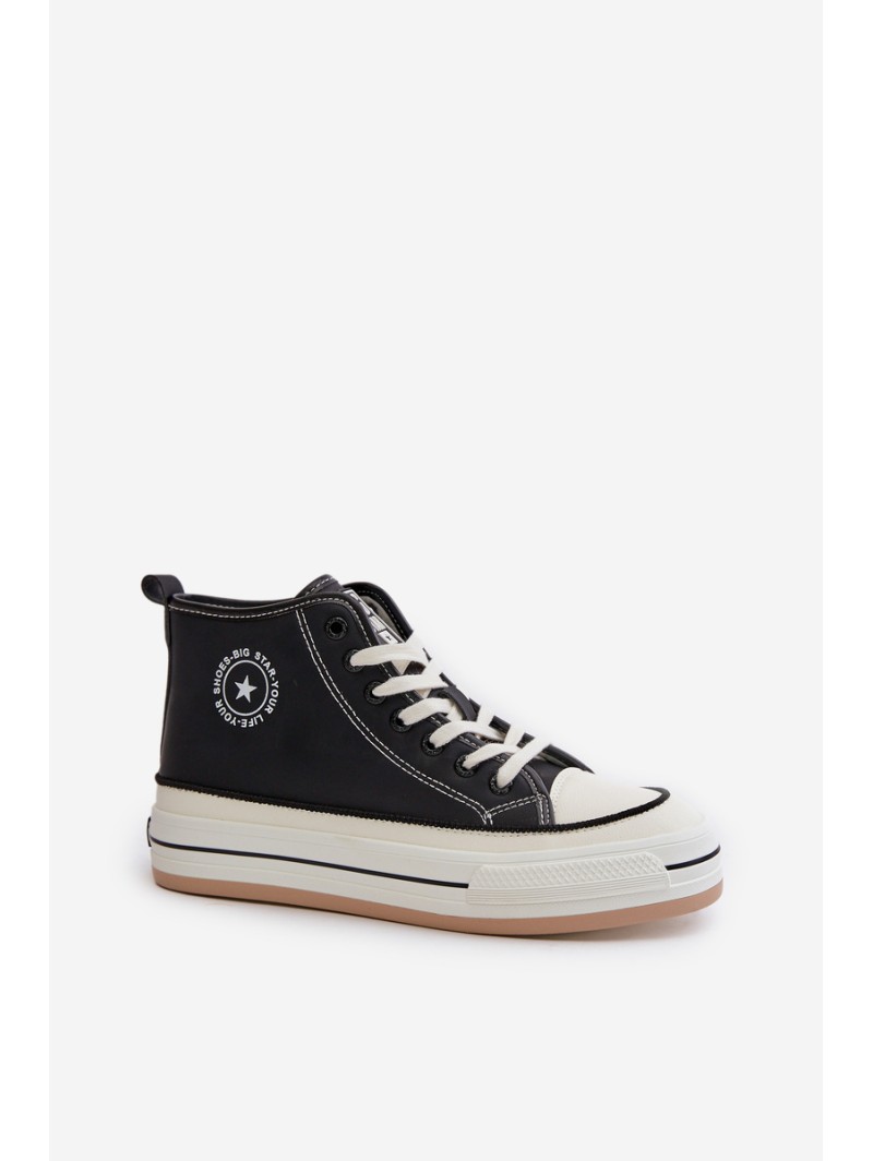 Insulated Women's Sneakers On Platform Eco Leather Big Star OO274062 Black