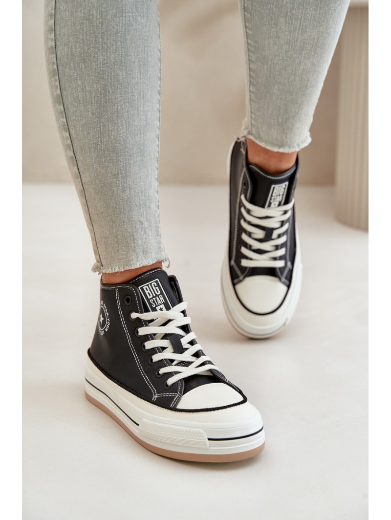 Insulated Women's Sneakers On Platform Eco Leather Big Star OO274062 Black