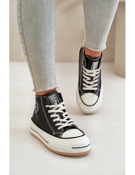 Insulated Women's Sneakers On Platform Eco Leather Big Star OO274062 Black
