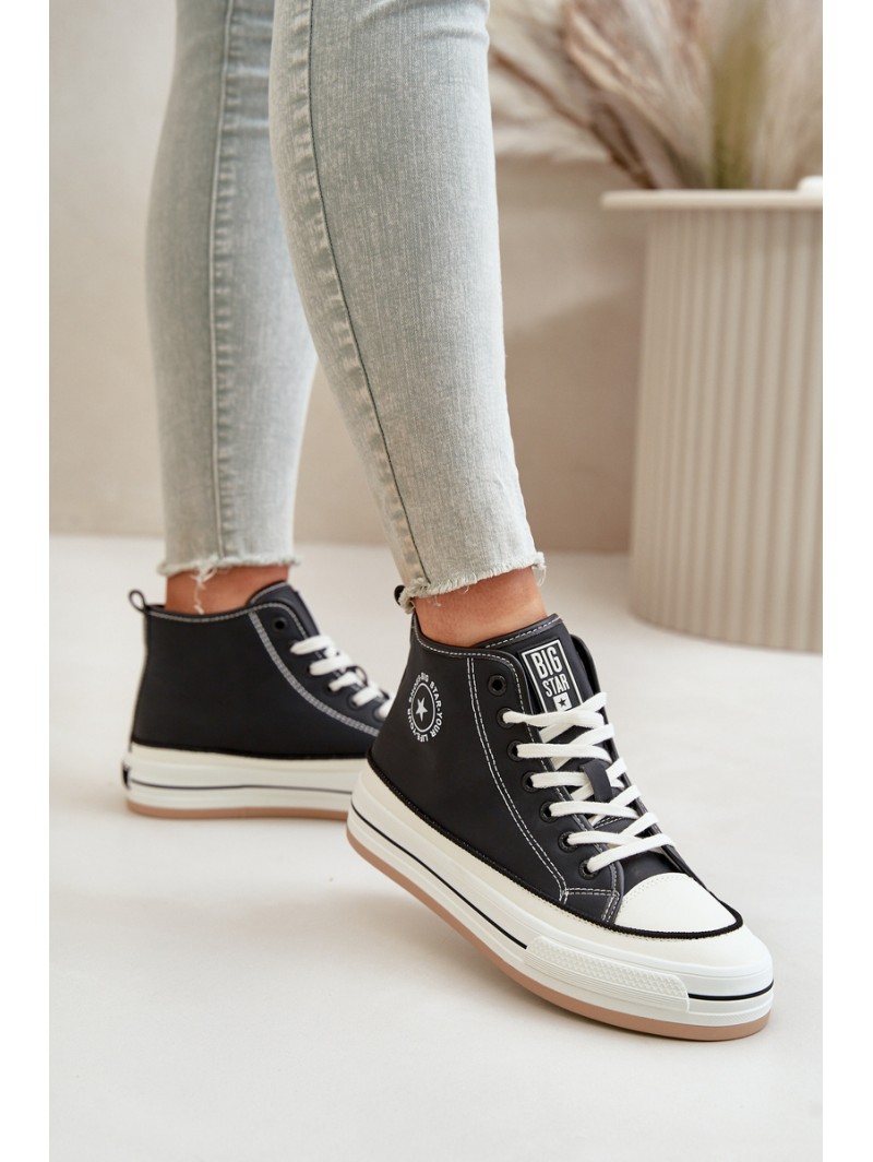 Insulated Women's Sneakers On Platform Eco Leather Big Star OO274062 Black
