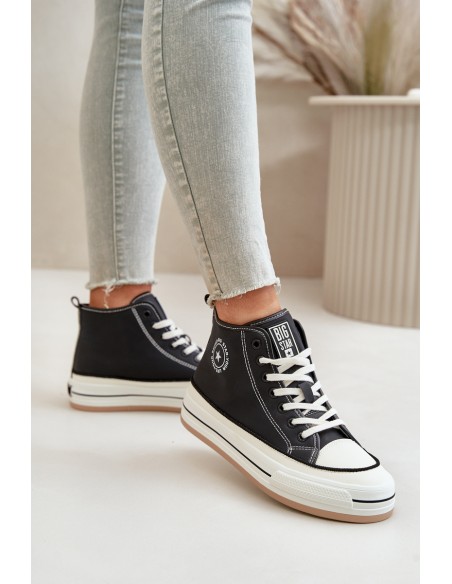 Insulated Women's Sneakers On Platform Eco Leather Big Star OO274062 Black