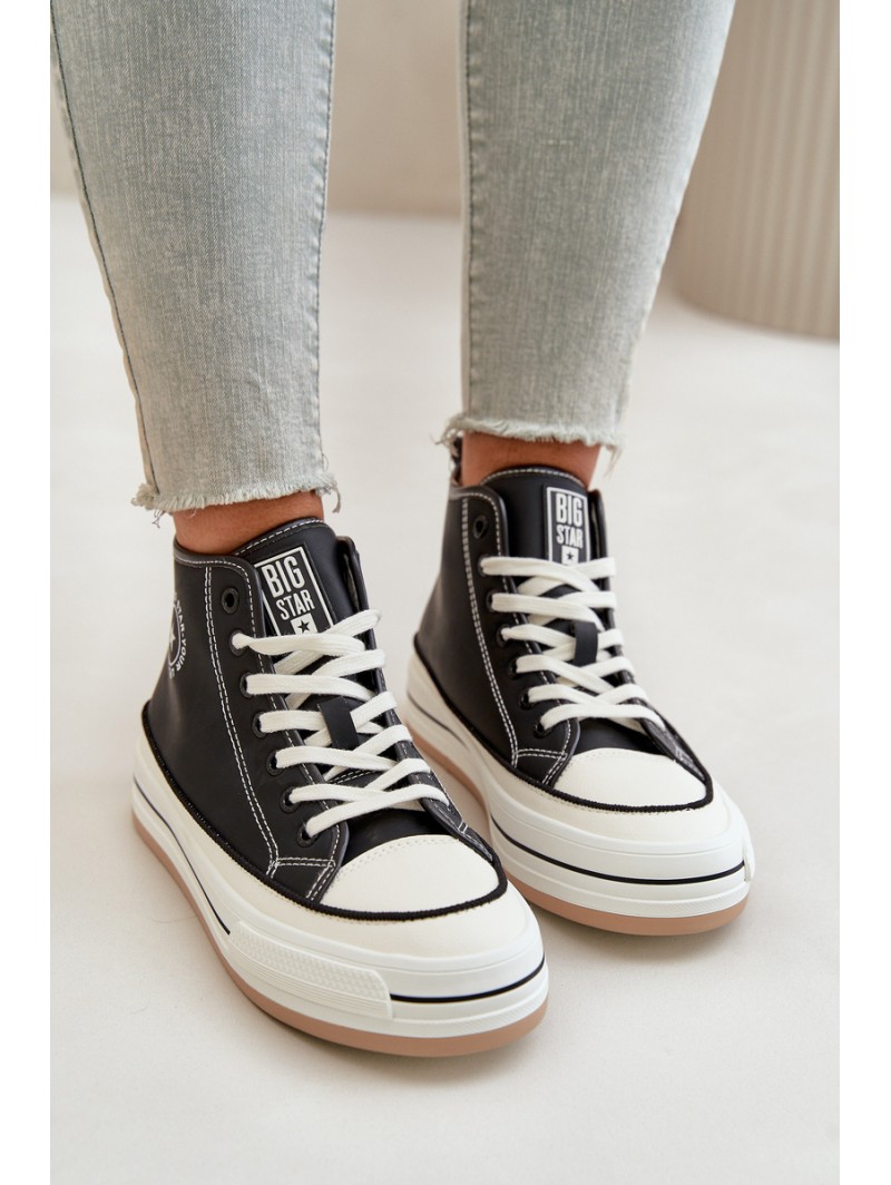 Insulated Women's Sneakers On Platform Eco Leather Big Star OO274062 Black