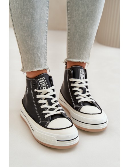 Insulated Women's Sneakers On Platform Eco Leather Big Star OO274062 Black