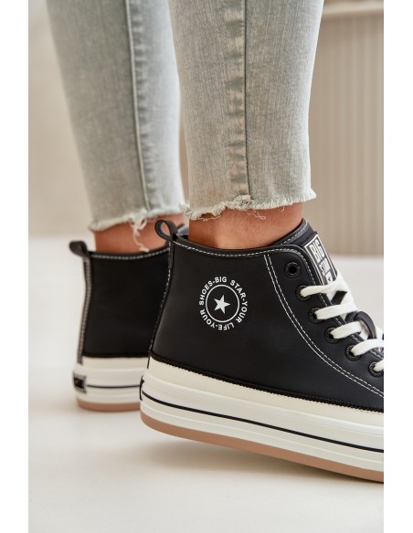 Insulated Women's Sneakers On Platform Eco Leather Big Star OO274062 Black