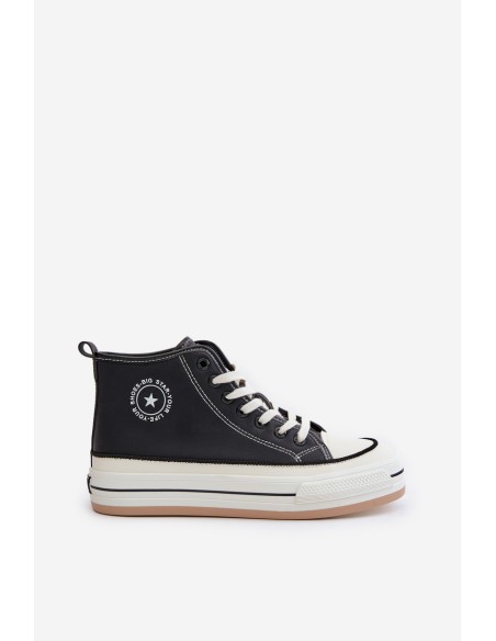 Insulated Women's Sneakers On Platform Eco Leather Big Star OO274062 Black