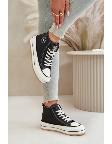 Insulated Women's Sneakers On Platform Eco Leather Big Star OO274062 Black