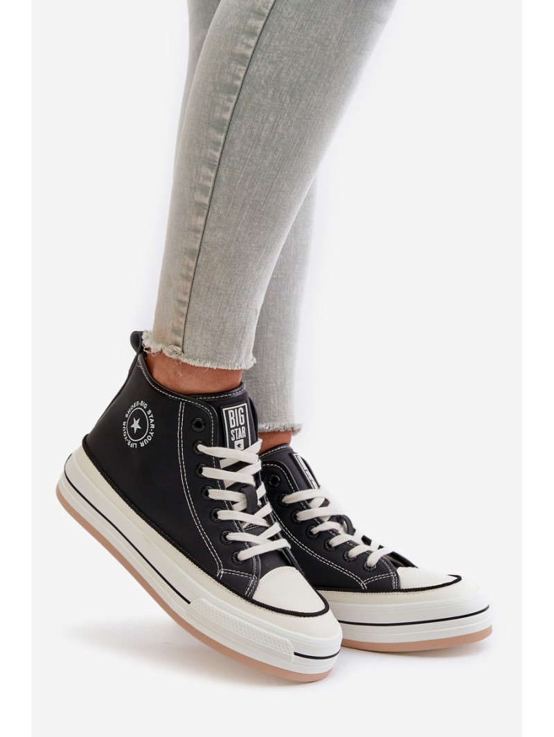 Insulated Women's Sneakers On Platform Eco Leather Big Star OO274062 Black