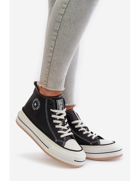 Insulated Women's Sneakers On Platform Eco Leather Big Star OO274062 Black