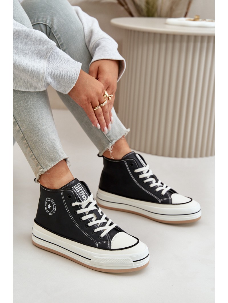 Insulated Women's Sneakers On Platform Eco Leather Big Star OO274062 Black