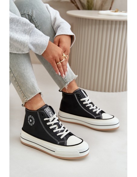 Insulated Women's Sneakers On Platform Eco Leather Big Star OO274062 Black