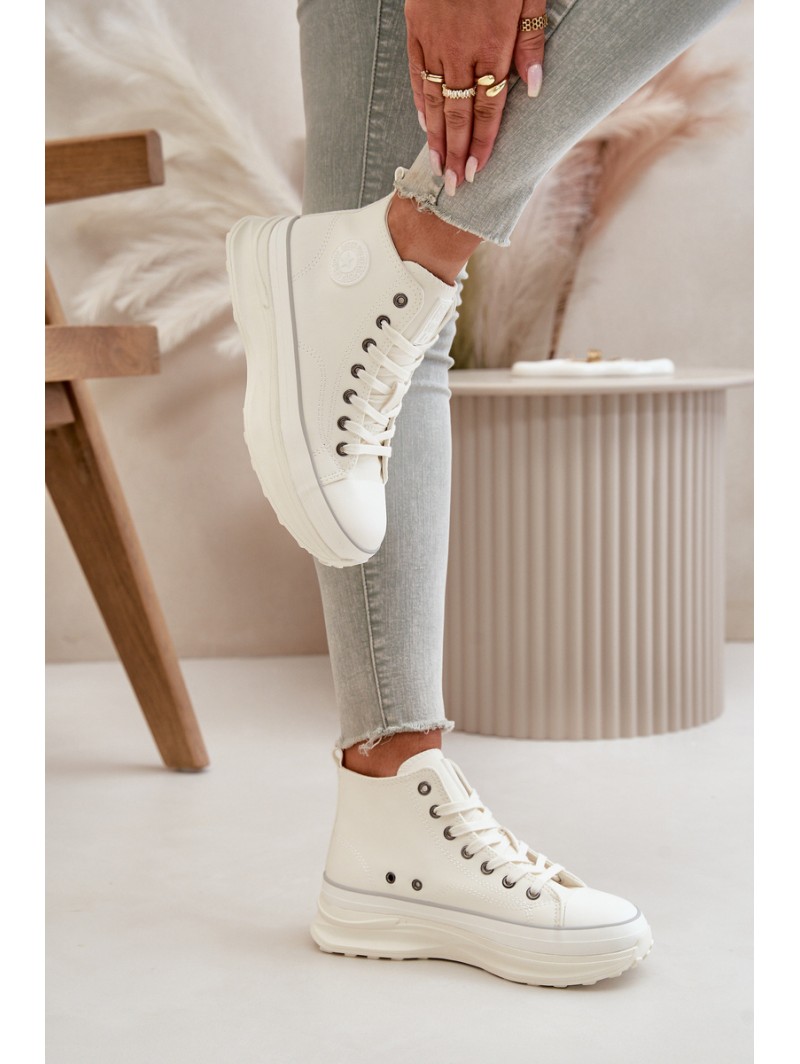 Women's Platform Sneakers Eco Leather Big Star OO274064 White