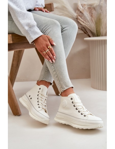 Women's Platform Sneakers Eco Leather Big Star OO274064 White