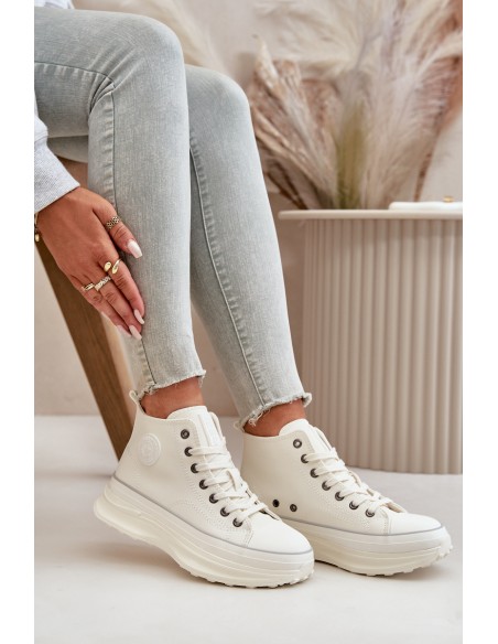 Women's Platform Sneakers Eco Leather Big Star OO274064 White