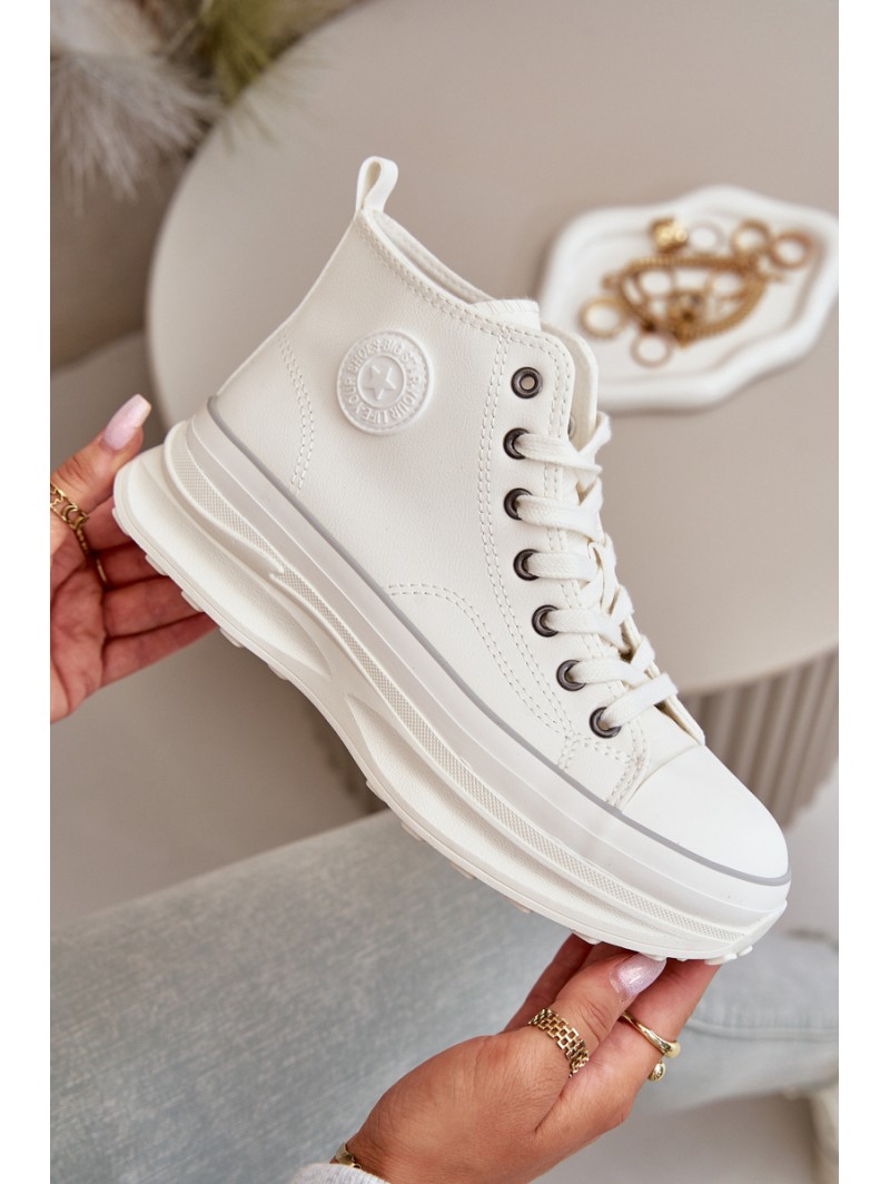 Women's Platform Sneakers Eco Leather Big Star OO274064 White