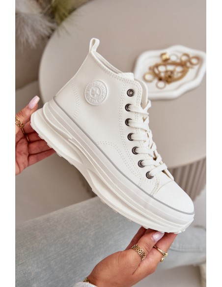 Women's Platform Sneakers Eco Leather Big Star OO274064 White
