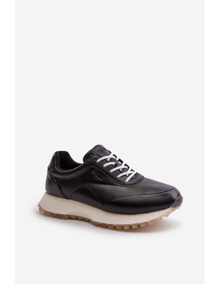 Women's Sneakers Sports Shoes Made Of Eco Leather Big Star OO274024 Hi-Poly System Black