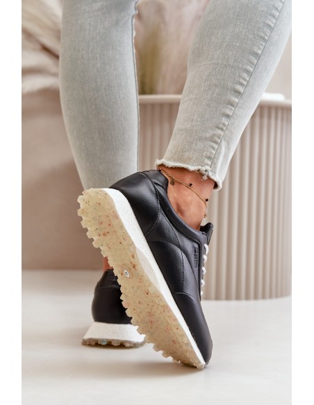 Women's Sneakers Sports Shoes Made Of Eco Leather Big Star OO274024 Hi-Poly System Black
