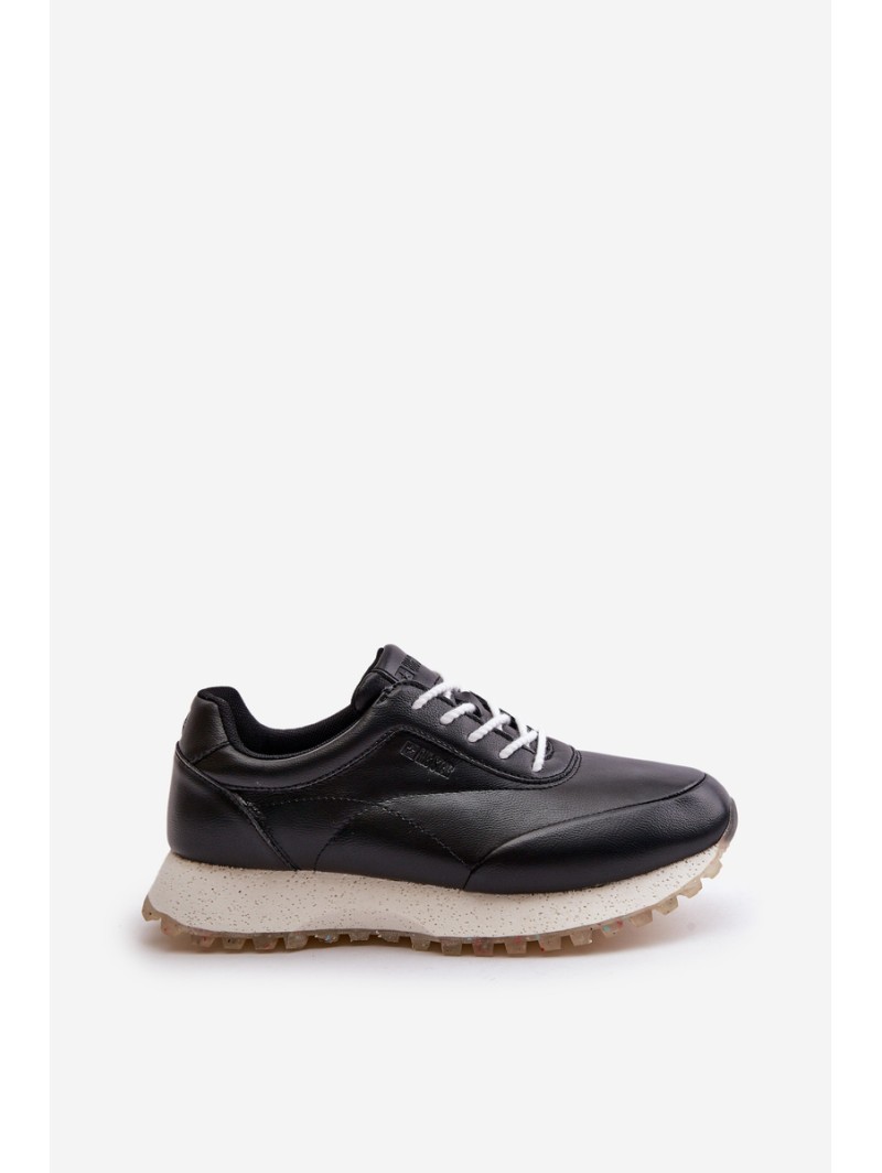Women's Sneakers Sports Shoes Made Of Eco Leather Big Star OO274024 Hi-Poly System Black