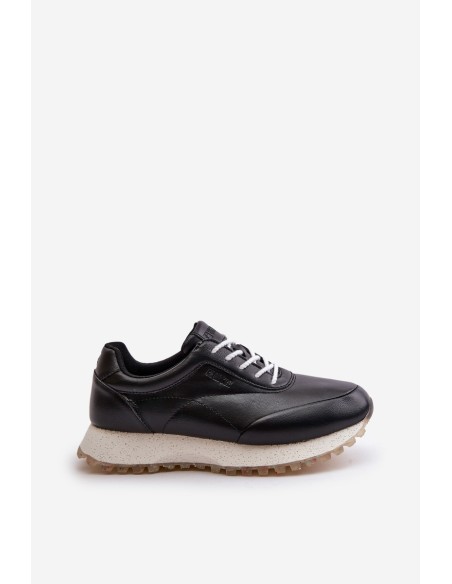Women's Sneakers Sports Shoes Made Of Eco Leather Big Star OO274024 Hi-Poly System Black