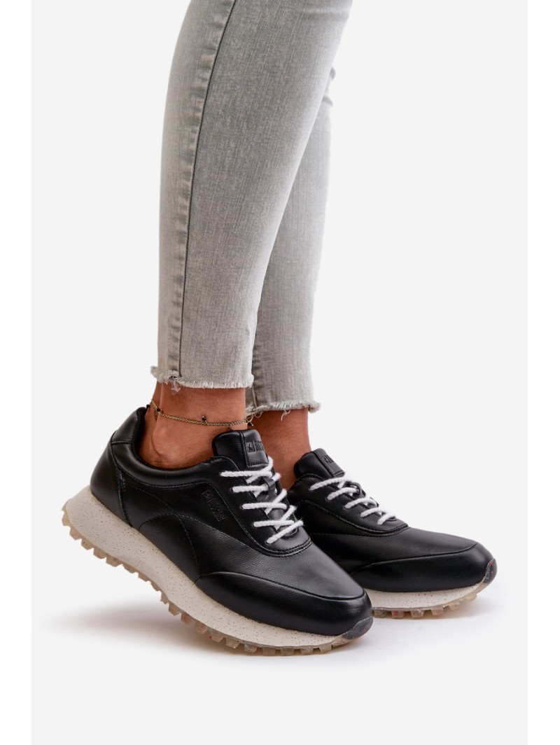 Women's Sneakers Sports Shoes Made Of Eco Leather Big Star OO274024 Hi-Poly System Black