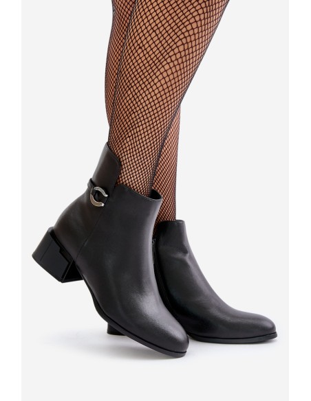 Warm Women's Heeled Boots Zippered Black Vinceza 66724