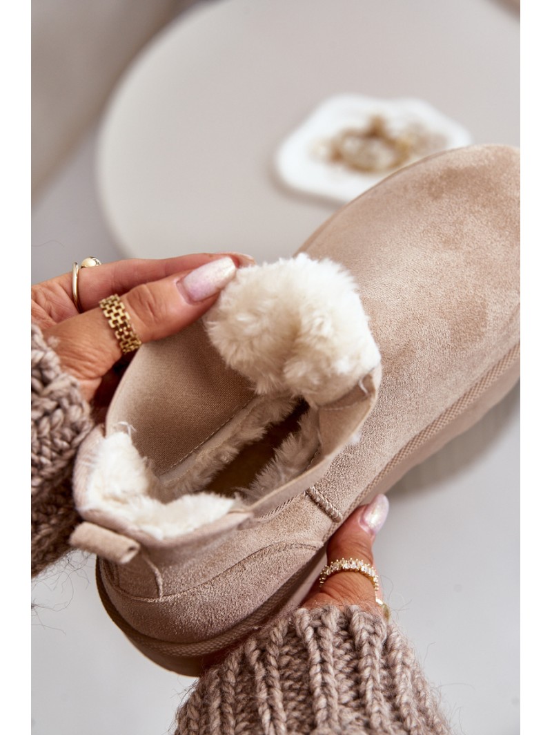 Women's Platform Snow Boots With Elastic Inserts Light Beige Rialine