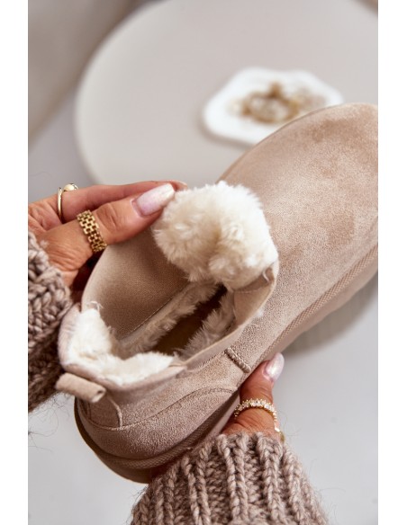 Women's Platform Snow Boots With Elastic Inserts Light Beige Rialine