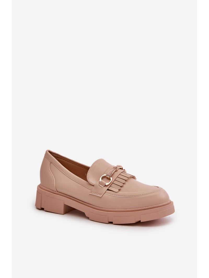 Women's Moccasins With Decoration Eco Leather Beige Tialorae