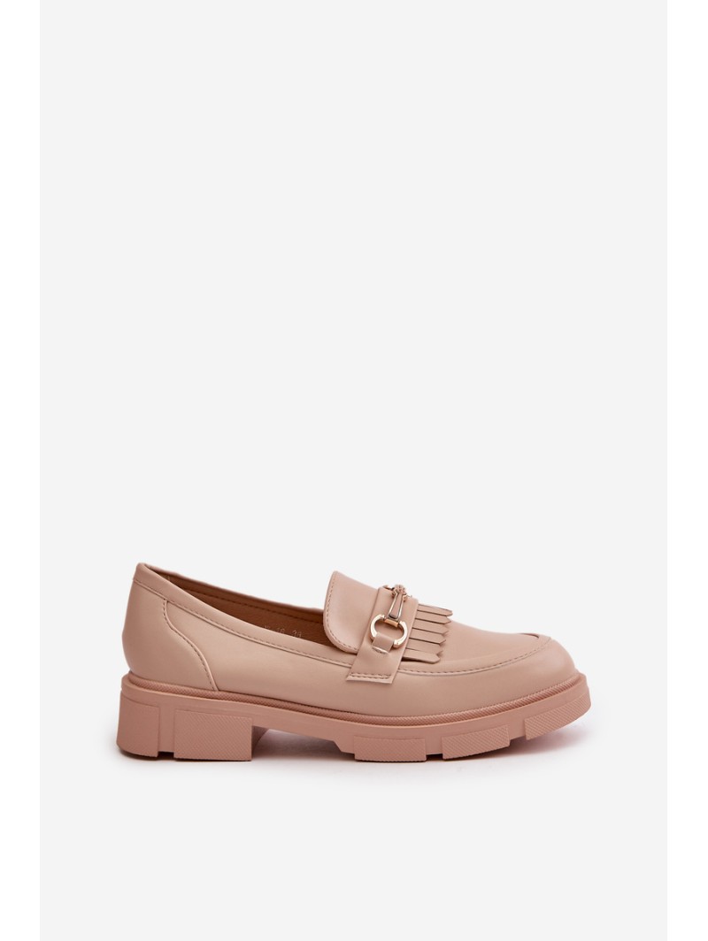 Women's Moccasins With Decoration Eco Leather Beige Tialorae