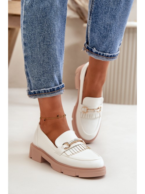 Women's Moccasins With Decoration Eco Leather White Tialorae