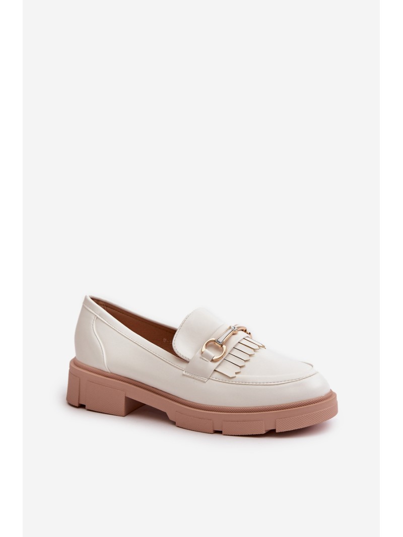 Women's Moccasins With Decoration Eco Leather White Tialorae