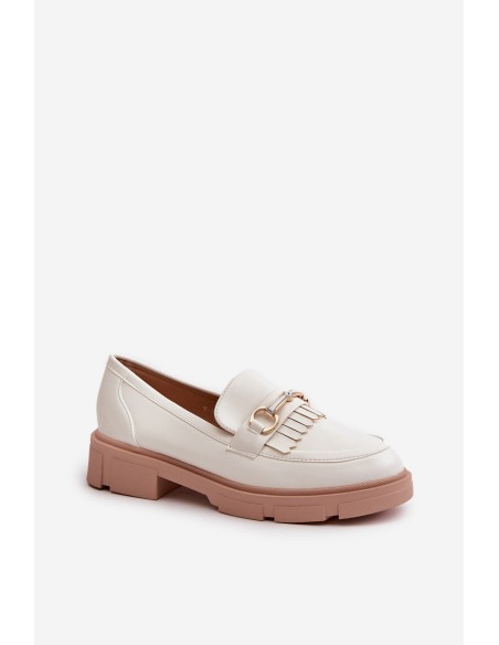Women's Moccasins With Decoration Eco Leather White Tialorae