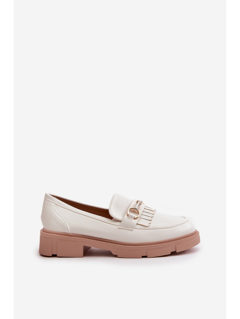Women's Moccasins With Decoration Eco Leather White Tialorae