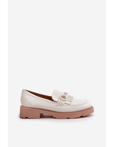 Women's Moccasins With Decoration Eco Leather White Tialorae